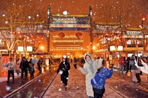 北京龍年首場瑞雪