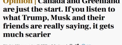 加拿大和格陵兰只是开始！听听特朗普马斯克言论，情况令人不安！