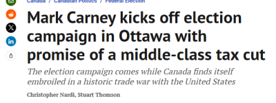 刚刚!加拿大大选正式打响!卡尼宣布”减税福利”计划:中产立省$825!