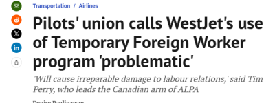摊上事! 加拿大知名航司狂招外籍飞行员引争议！遭怒斥+狂喷！