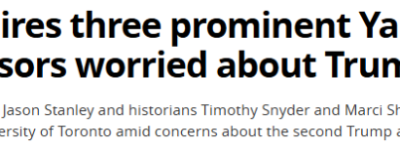 特朗普引爆”学术出逃”!耶鲁3大著名教授”投奔”多大!直言令人窒息!