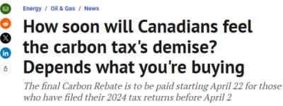 “每年省$1100″!加拿大明天取消碳税!油价、天然气账单齐”跳水”!