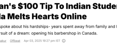 400万人围观!加拿大网红点外卖豪撒$100小费:印度留学生意外圆梦!