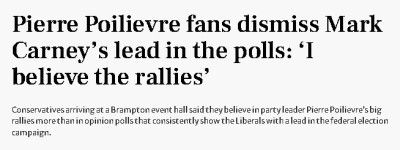 保守党集会场场爆棚！支持者不信民调，更相信人群！