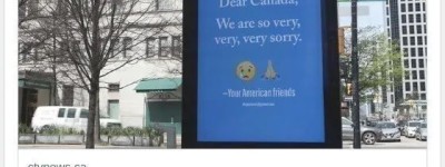 “非常非常抱歉”！温哥华多处惊现老美打的这广告！