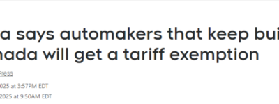 拴住车企的黄金锁链! 加拿大政坛三巨头罕见联手! 出奇招对抗关税