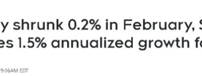 加拿大2月经济萎缩！这些核心行业集体下滑！股市大跌！