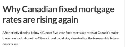 加拿大5年期固定房贷利率重回4字头！6月降息还有戏吗