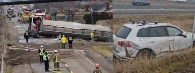 安省省警逮捕一名男子：开车具有攻击性致QEW油罐车翻覆