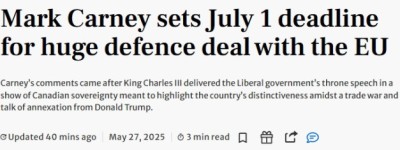 卡尼宣布加拿大将加入欧洲巨额军工计划，7月前敲定！