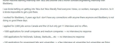 加拿大失业率空前飙升！UBC博士2800封求职信！3个学位找不到工作