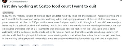 21岁小哥自曝Costco打工第一天就想辞职！网友热评破千 结局暖心
