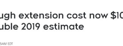 士嘉堡地铁延伸线仅3站造价飙至102亿，几乎翻倍！