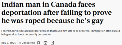 加拿大印度男子自述母国遭强奸侵害 寻求留下！法院判“无需保护”