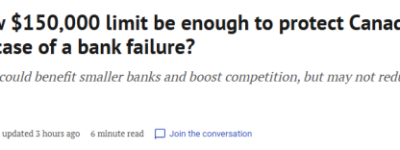 加拿大政府出手了! 一旦银行倒闭, 这类人可获$50万、$100万赔付