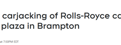 大多伦多一台劳斯莱斯被抢! 视频曝光: 车主与劫匪暴发肢体冲突!