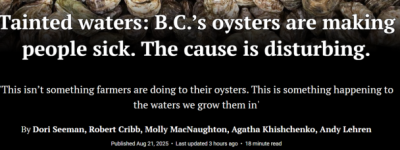 BC最大生蚝产区被曝污染！数百人中招，吃完腹痛、狂吐！
