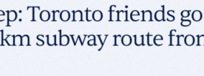 火了! 多伦多亚裔妹子暴走7小时: 从Finch到Union, 腿都要断了!