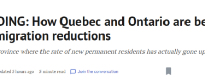 加拿大人都被骗了! 多伦多移民数量并未减少! 卡尼砍了个寂寞!