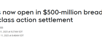 所有人领钱! 在Loblaws买过面包就可获赔最高$25! 无需凭证!