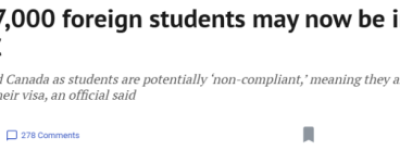 加拿大近5万留学生”失联”！移民部点名印度造假第一