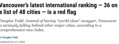 温哥华十年排名狂跌16位！环境能打，经济科研却全拖后腿