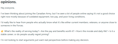 在加拿大参军怎么样? 服役15年老兵: 值得! 福利还行! 改变人生!