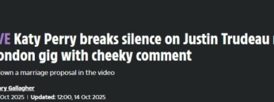 吃瓜！凯蒂·佩里首度回应认爱杜鲁多，前妻晒感恩节合照