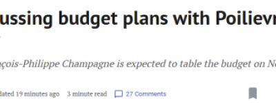 大选预警: 卡尼坐不住了! 急约博励治私聊, 寻求通过联邦预算案!