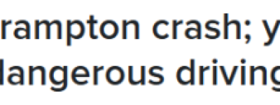 大多伦多惨烈车祸: 两车撞烂! 一男一女不幸身亡! 肇事司机未成年