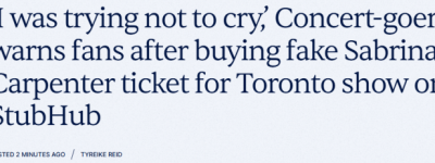 飞来多伦多追星被拒门外, 网红小哥崩溃大哭: $800门票变废纸