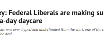 安省家长请注意: 别指望$10/天的托儿福利了! 联邦没钱了!