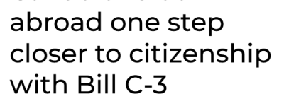 历史性法案通过！海外出生孩子将重获加拿大公民身份