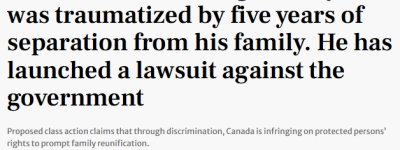 平均等50个月！难民一家被迫分离7年，怒告加拿大政府
