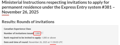 刚刚! 加拿大EE最新抽分公布! 分数小幅下降, 1000人受邀