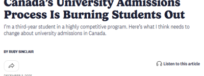 加拿大95分女学霸被拒: 大学录取早已不是拼成绩, 而是拼资源