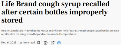 加拿大Shoppers货架常见药突遭紧急召回, 多个批次出事了