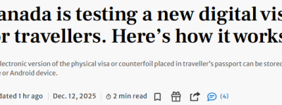 重大变化！加拿大护照贴签或将淘汰, 手机就能过关! 先在这国测试