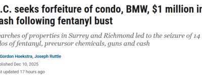 列治文华人家搜出芬太尼、枪！你家隔壁可能就是制毒工厂！