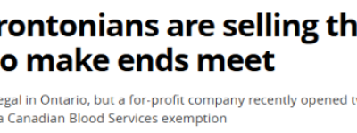 惊爆! 多伦多母亲”卖血”给儿子买圣诞礼物: 把它当工作, 时薪$25!