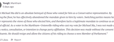 彻底的背叛! 万锦华人请愿书签名已达3.7万! 提出3大要求!