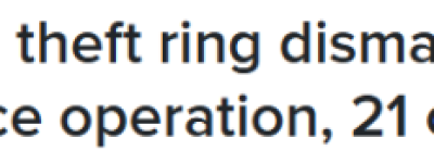 加拿大大型盗窃团伙被捣毁: 21人被控! 有7旬老人, 也有未成年!