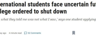 加拿大私立学院被勒令关闭，数百名留学生陷退款与去留困境
