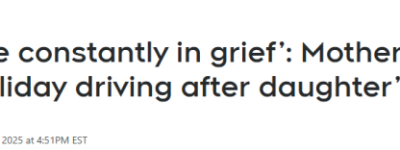 求你们别酒驾! 加拿大母亲回忆致命车祸: 24岁女儿死在眼前!
