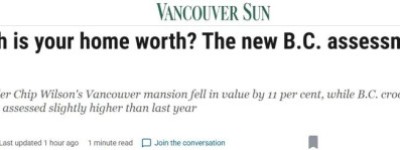 BC省最新房产估值出炉：有人家跌了$900万！这些地方很抗跌！