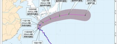 颱風「娜基莉」向西北方向移動 東海部分海域陣風可達9至11級