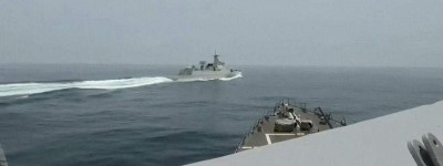 美国海军公布中国军舰在台湾海峡“不安全航行”视频