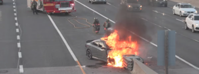 多伦多高速公路火光冲天！汽车撞隔离带起火，司机酒驾被控