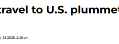 没人去!赴美人数骤减90万!边境商家拉横幅挽留: “我们爱加拿大”!