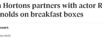 Tim Hortons请加拿大籍好莱坞巨星代货：国民早餐火爆上线